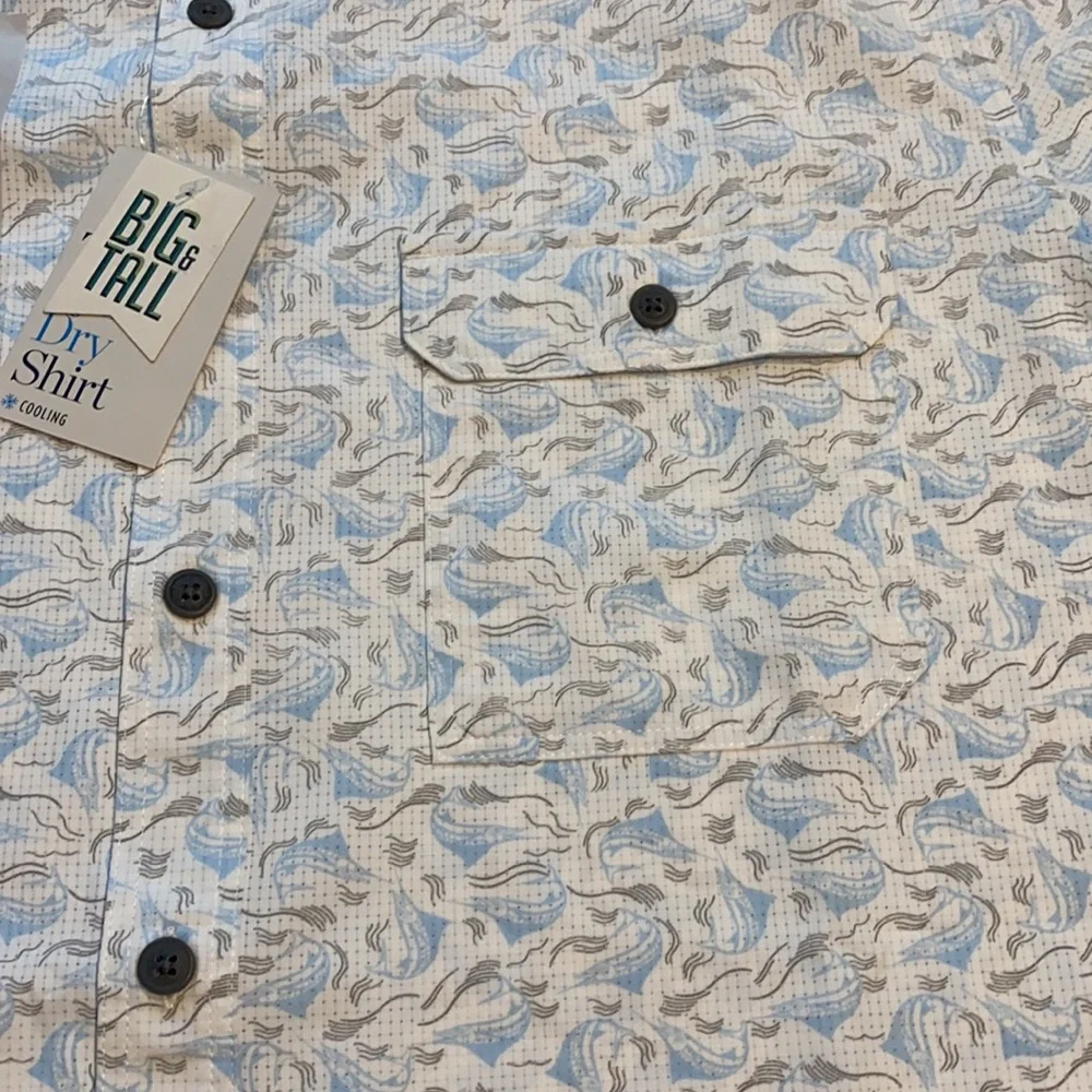 Croft & Barrow SZ Large Tall Quick Dry Short Sleeve Button Shirt New  D2 - Picture 2 of 8